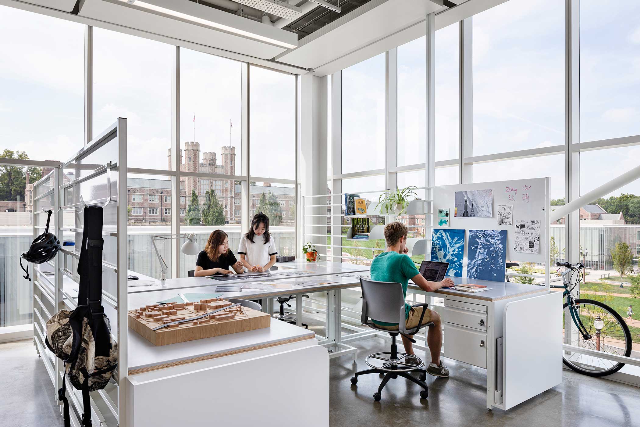 <p>With its abundant natural light and flexible, loft-style studios and workspaces, the 80,670-square-foot Weil Hall houses programs for the Sam Fox School's Graduate School of Architecture & Urban Design and Graduate School of Art. <br><small>&copy; James Ewing/JBSA</small></p>