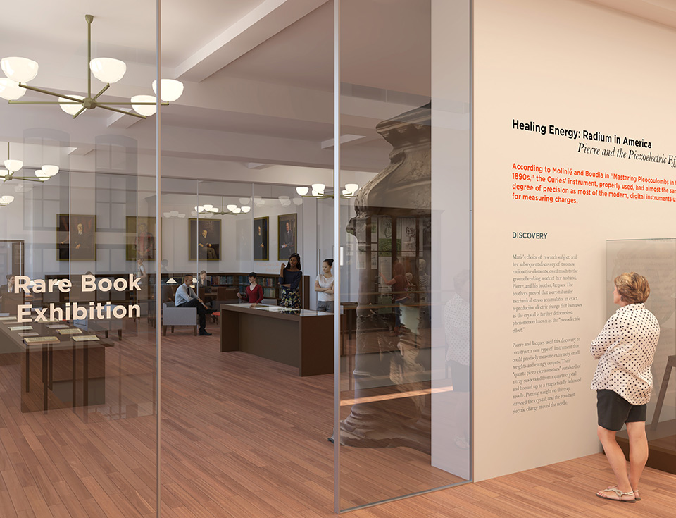 The rare book display will be the College's first-ever permanent library exhibit space.