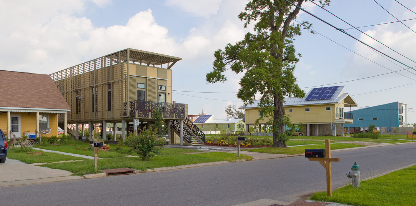 <p>Special NO 9 House on Tennessee Street was the first KieranTimberlake sustainable home constructed in New Orleans' Lower Ninth Ward.<br ><small>&copy; Will Crocker</small></p>