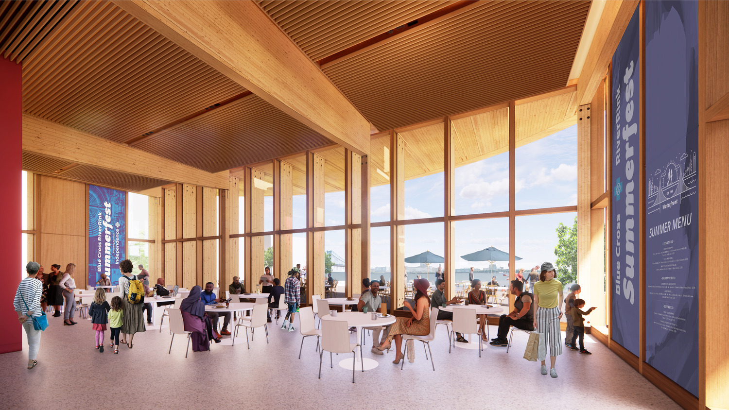<p>The café will serve as both a public-facing amenity and a landmark connection to the park and waterfront.&nbsp;<br /><br><small>&copy; KieranTimberlake</small></p>