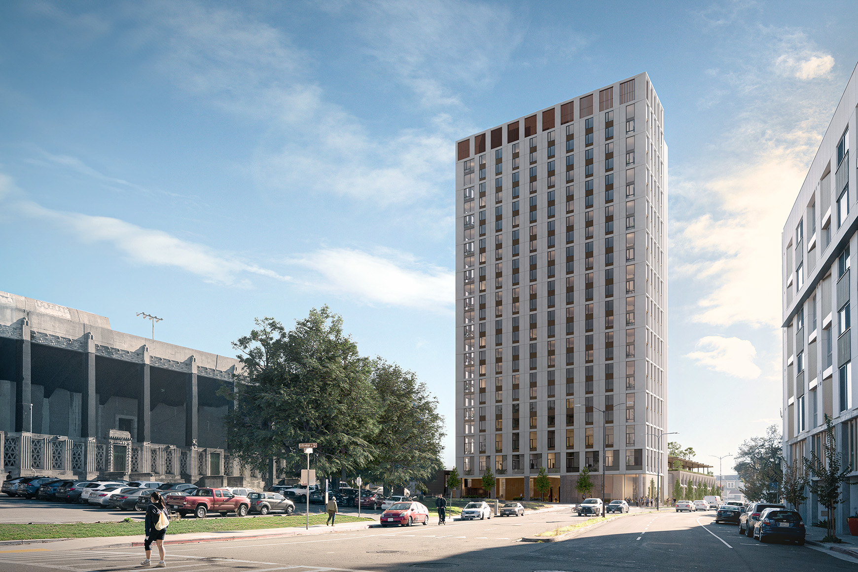 University of California, Berkeley Bancroft-Fulton Housing Student Housing rendering, view south