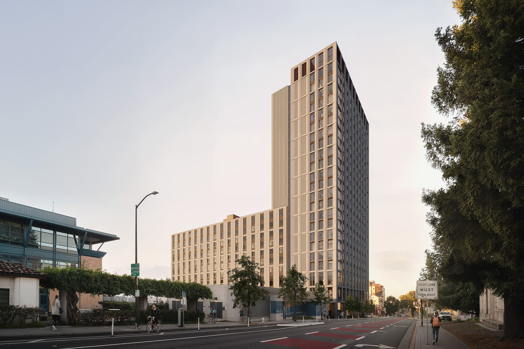 University of California, Berkeley Bancroft-Fulton Housing Student Housing rendering, view west