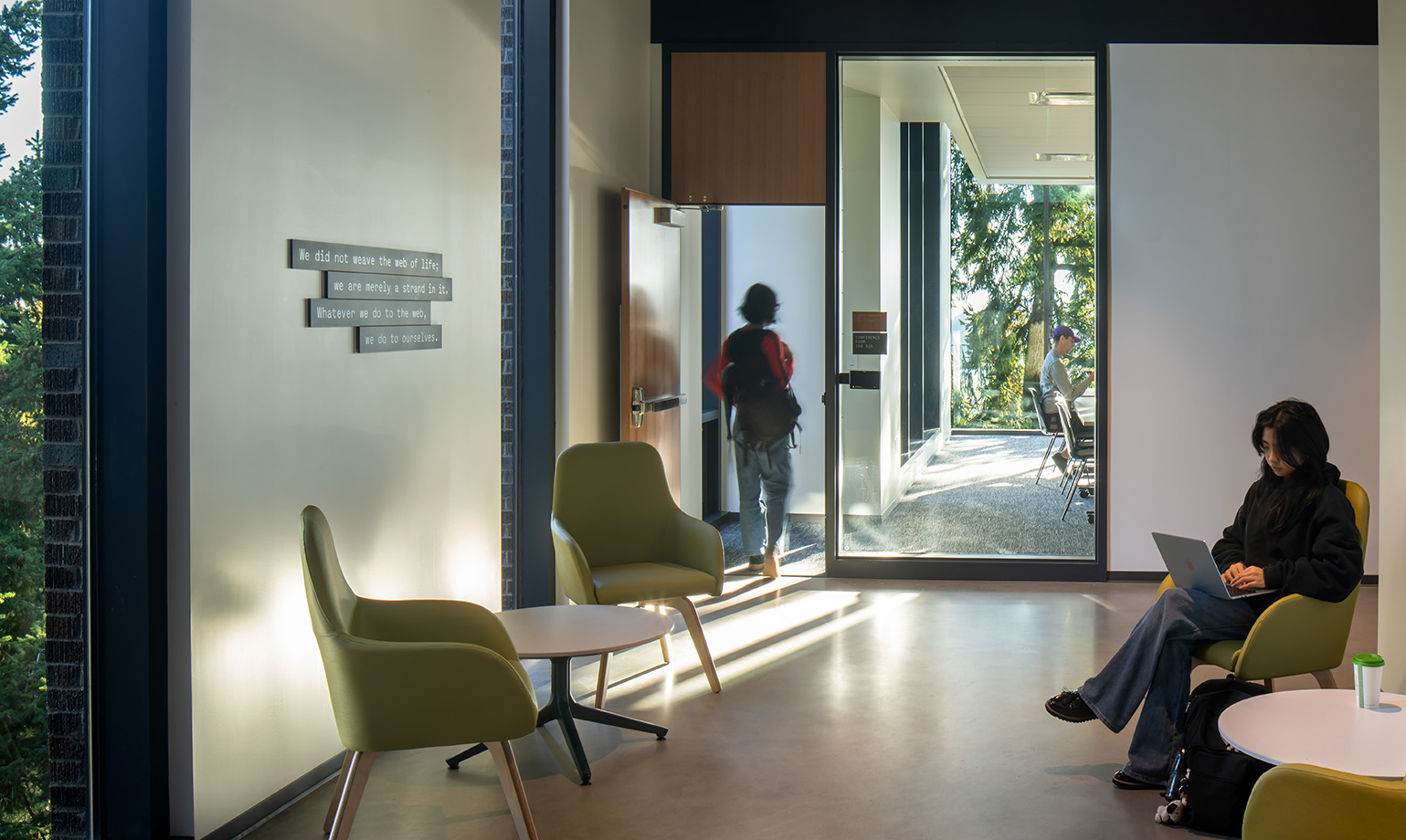University of Washington Interdisciplinary Engineering Building interior Level 3 hallway and conference room